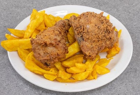 2 Pieces of Southern Fried Chicken and Chips