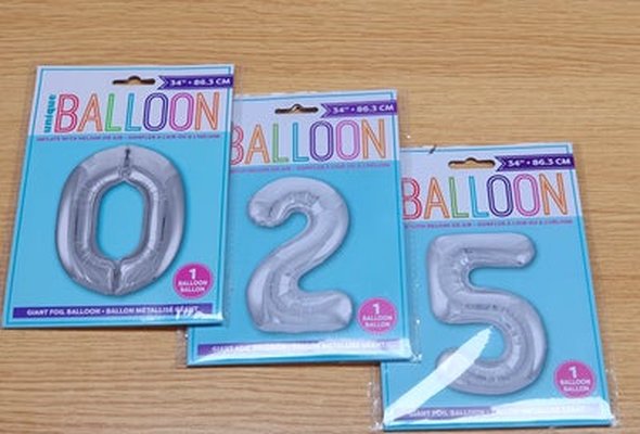 Number Balloon Silver