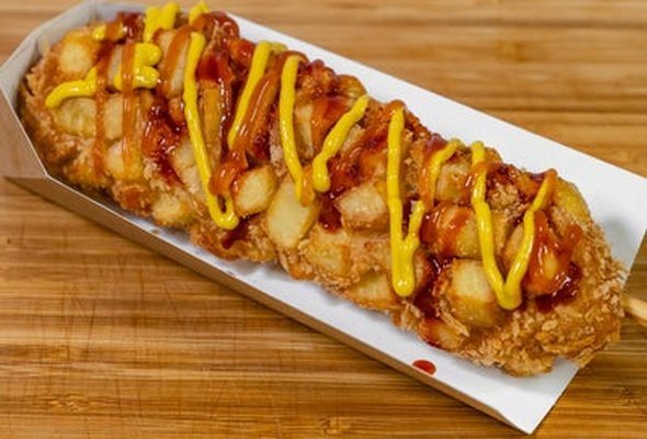Potato half and half Korean corndog