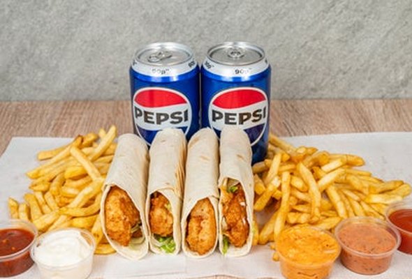 Deal 5 - Chicken Wrap with Jalapeños Regular Fries, Can of Drink