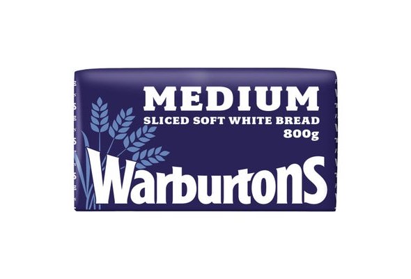 Warburtons Medium Sliced Soft White Bread 800g
