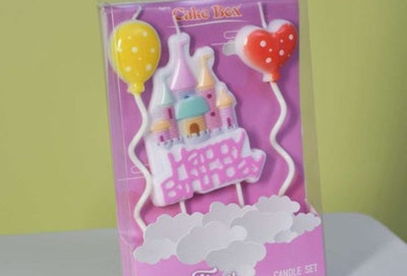 3 Pieces Castle Pink Candle Set CA031