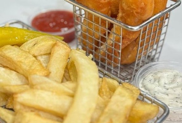 Cod Bites (4 pieces) + Chips