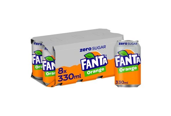 Fanta Zero Sugar Orange 330ml 8 pack
