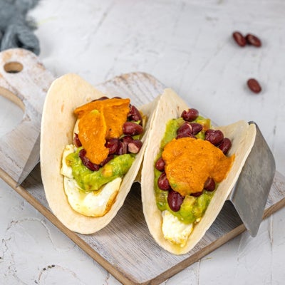 Guacamole And Beans Eggs Tacos