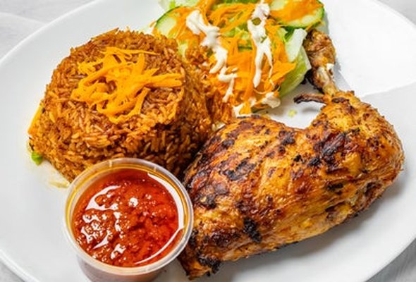 Jollof Rice and Fried Chicken