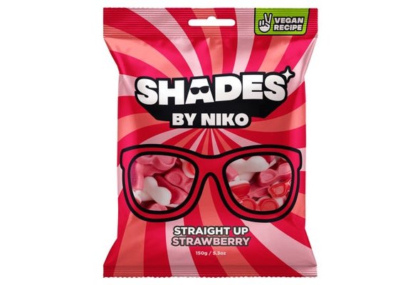 Shades by Niko Straight Up Strawberry Flavour Sweets 150g