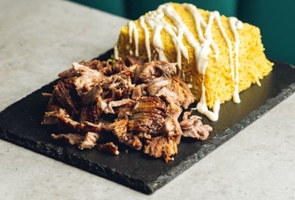 Roasto Special Rice with Lamb Shawarma Kebab