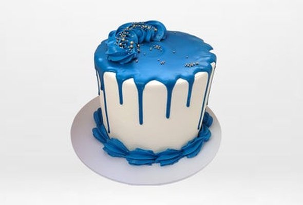Blue Drip Cake - 6" x 2 Layers