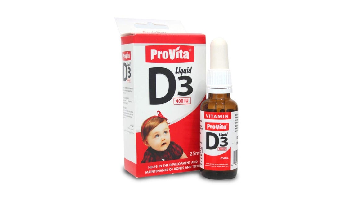 Provita Vitamin D3 400 IU Oral Drops for Babies - preservatives free, artificial flavors free 25ml
