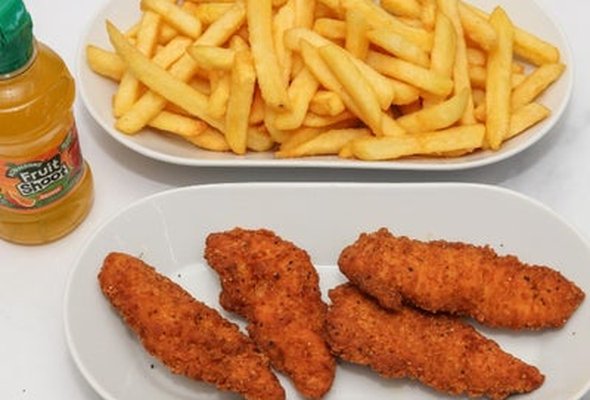 Kids Chicken Strips with Fries and Drinks