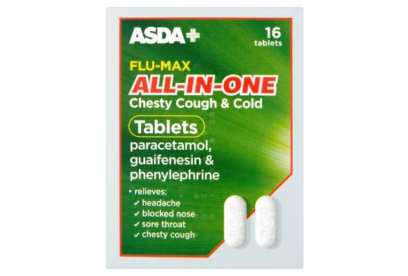 Asda Flu-Max All-in-One Chesty Cough & Cold Tablets 16 Tablets