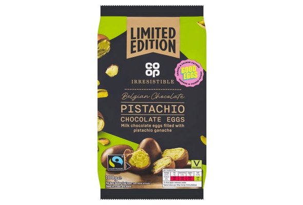 Co-op Irresistible Pistachio Crème Filled Milk Chocolate Eggs 100g