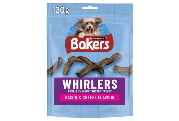 BAKERS Whirlers Bacon and Cheese Dog Treats 130g