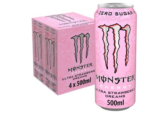 Monster Energy Drink Ultra Strawberry Dreams Zero Sugar 4 x 500ml