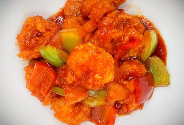 Sweet and Sour Prawns 酸甜蝦球