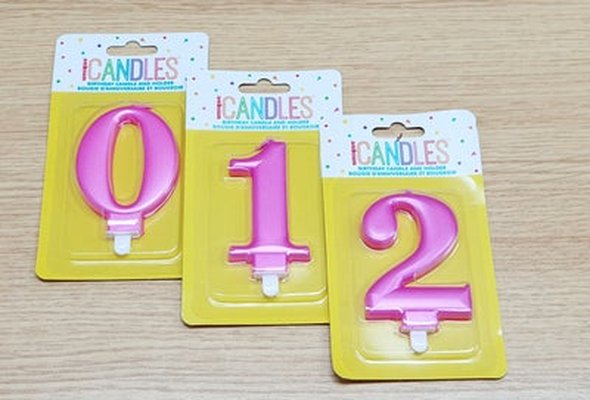 Pink Number Shaped Candles