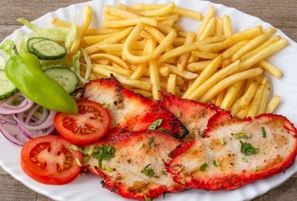 Chicken Steak Served with Fries