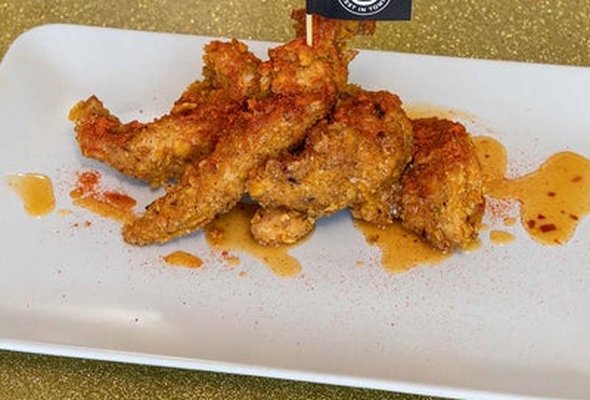 SPICY CHICKEN  STRIPS =  100% fire in your mouth