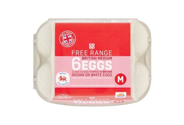 Co-op 6 Free Range British Medium Eggs