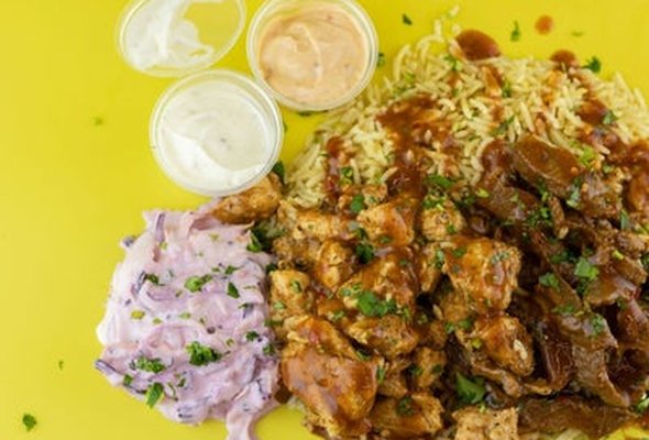 Mixed Steak, Rice, and Coleslaw