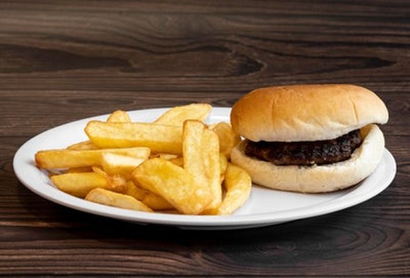Kids Burger and Chips