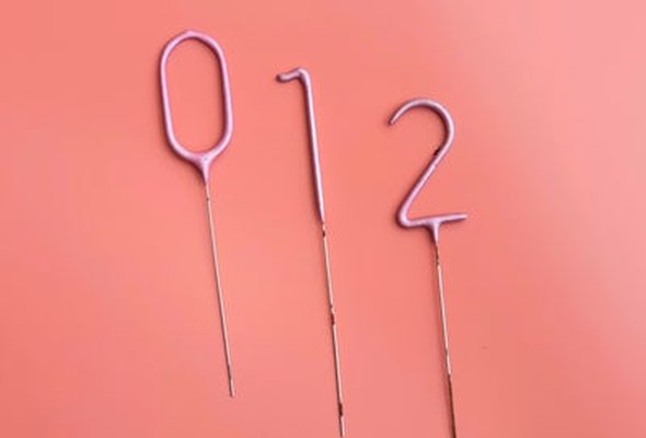 Pink Sparkler or Sparkling Number Candle