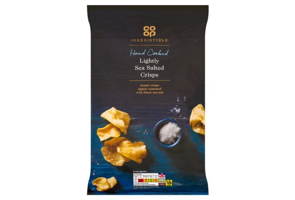 Co-op Irresistible Hand Cooked Lightly Sea Salted Crisps 150g