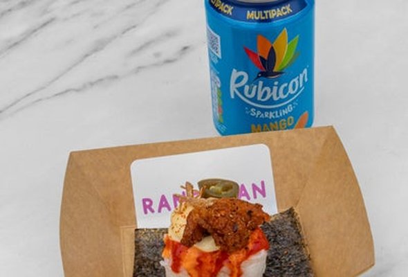 Masala Fish Onigiri and a Drink