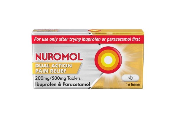 Nuromol Dual Action Pain Relief 200mg/500mg 16 Tablets