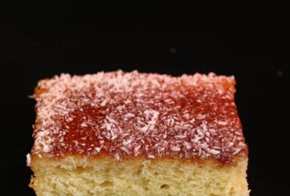Jam, Coconut Cake, and Custard