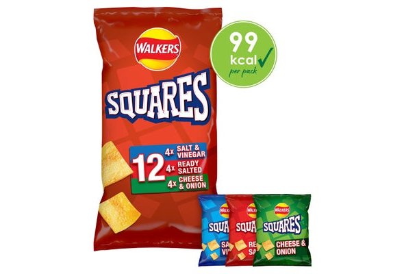 Walkers Squares Flavour Potato Snacks 12 x 22g