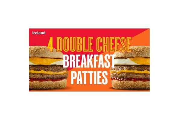 Iceland 4 Pack Double Cheese Breakfast Patties