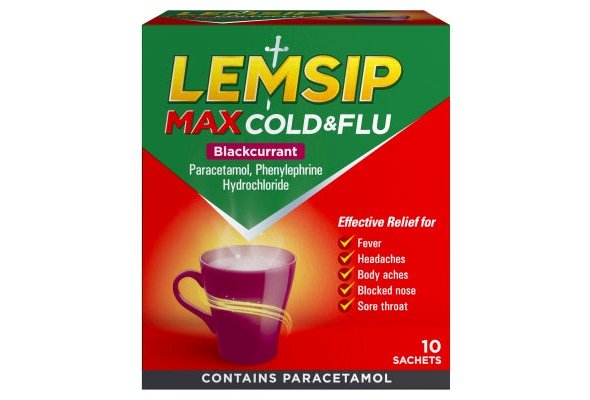 Lemsip Max Cold & Flu Blackcurrant 10 Sachets