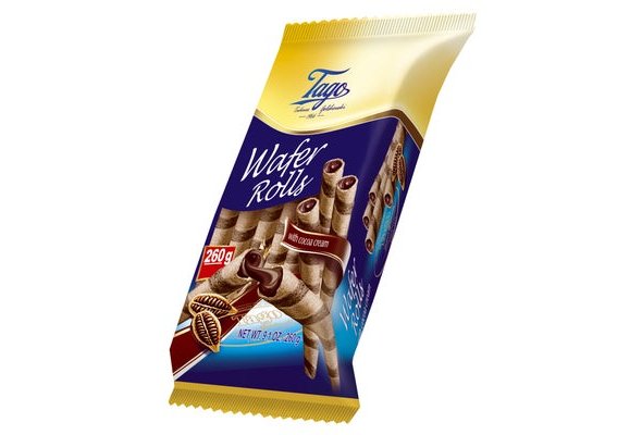 Tago Wafer Rolls Cocoa Filling 260g