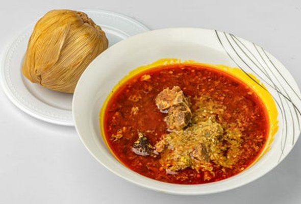 Kenkey & Okro Soup (Meat & Fish)