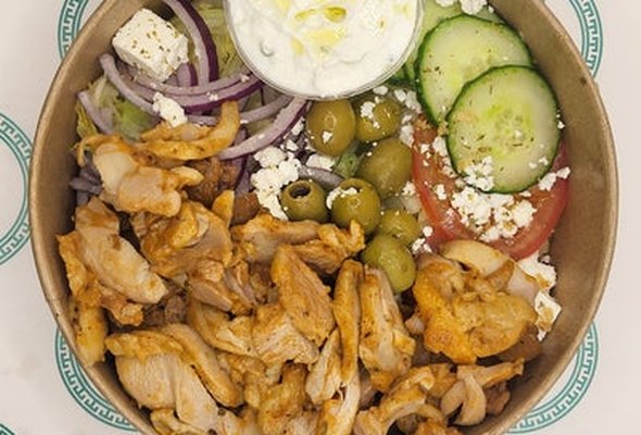 Authentic Greek Chicken Salad Bowl