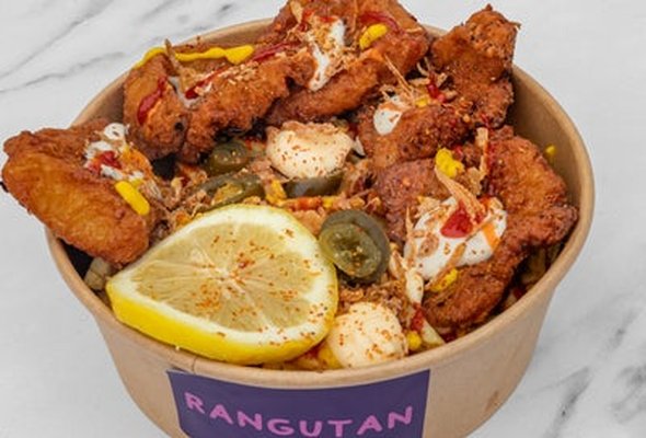 Rangutan Masala Fish and Homemade Chips Meal