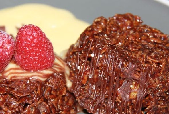Chocolate Hedgehog with Custard