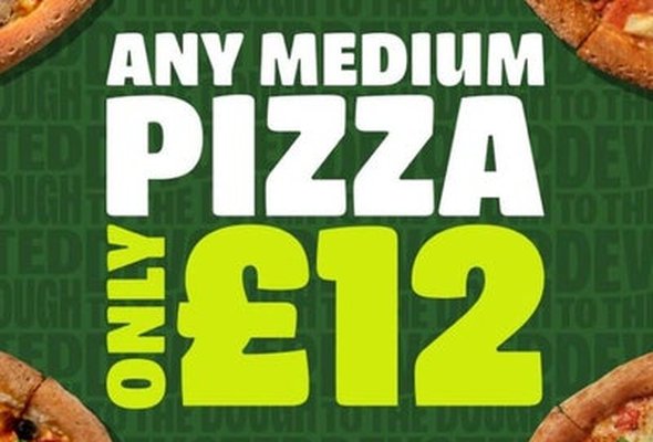 £12 ANY Medium Pizza