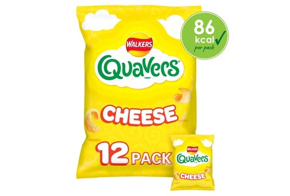 Walkers Quavers Cheese Multipack Snacks Crisps 12x16g