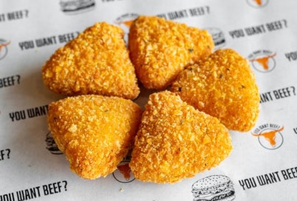 Triangle mac and cheese bites