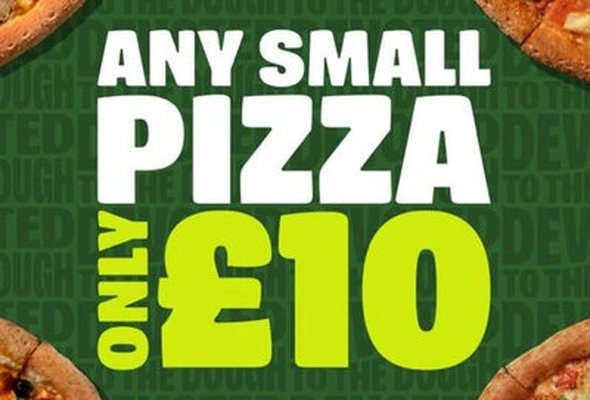 £10 ANY Small Pizza