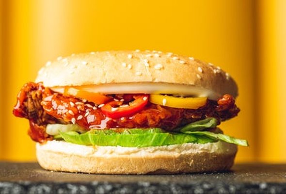 Spicy Korean BBQ Chicken Burger