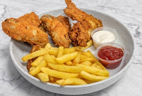 3 Pcs Chicken Wings and Fries