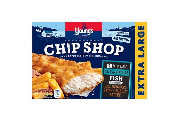 Young's Chip Shop 2 Extra Large Salt & Vinegar Batter Fish 100% Fillets 300g