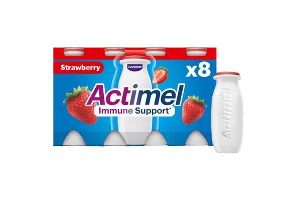 Actimel Strawberry Immunity Yoghurt Drink Multipack, 8x100g