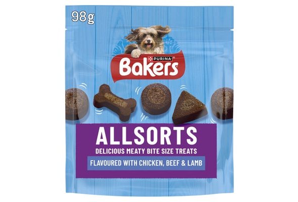BAKERS Allsorts Chicken, Beef and Lamb Dog Treats 98g