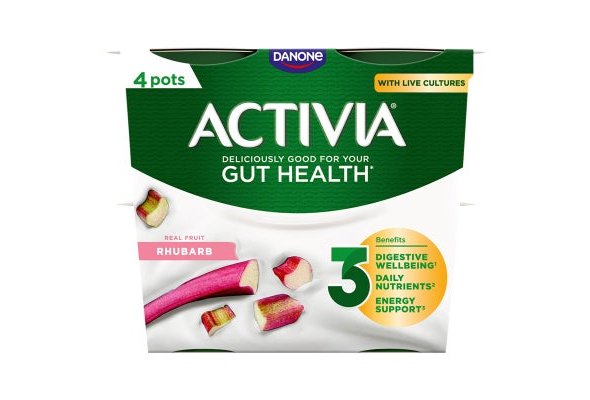 Activia Rhubarb Gut Health 4 x 115g (460g)