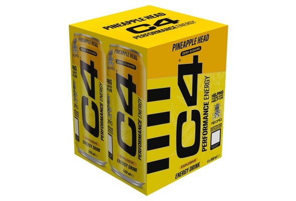 C4 Performance Energy Pineapple Head Energy Drink 4 x 500ml